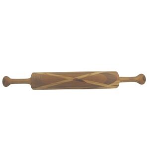 Artisan Handcrafted Mixed Wood Inlay Rolling‎ Pin Geometric Pattern Kitchen Tool